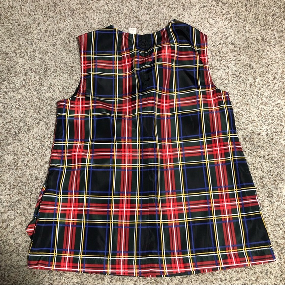 J. Crew Tartan Plaid Ruffle Sleeveless Top- 4 - Picture 2 of 6